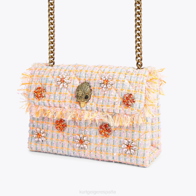 Kurt Geiger mujer bolso kensington mediano de tweed londinense 2LPR11 | bolsas naranja